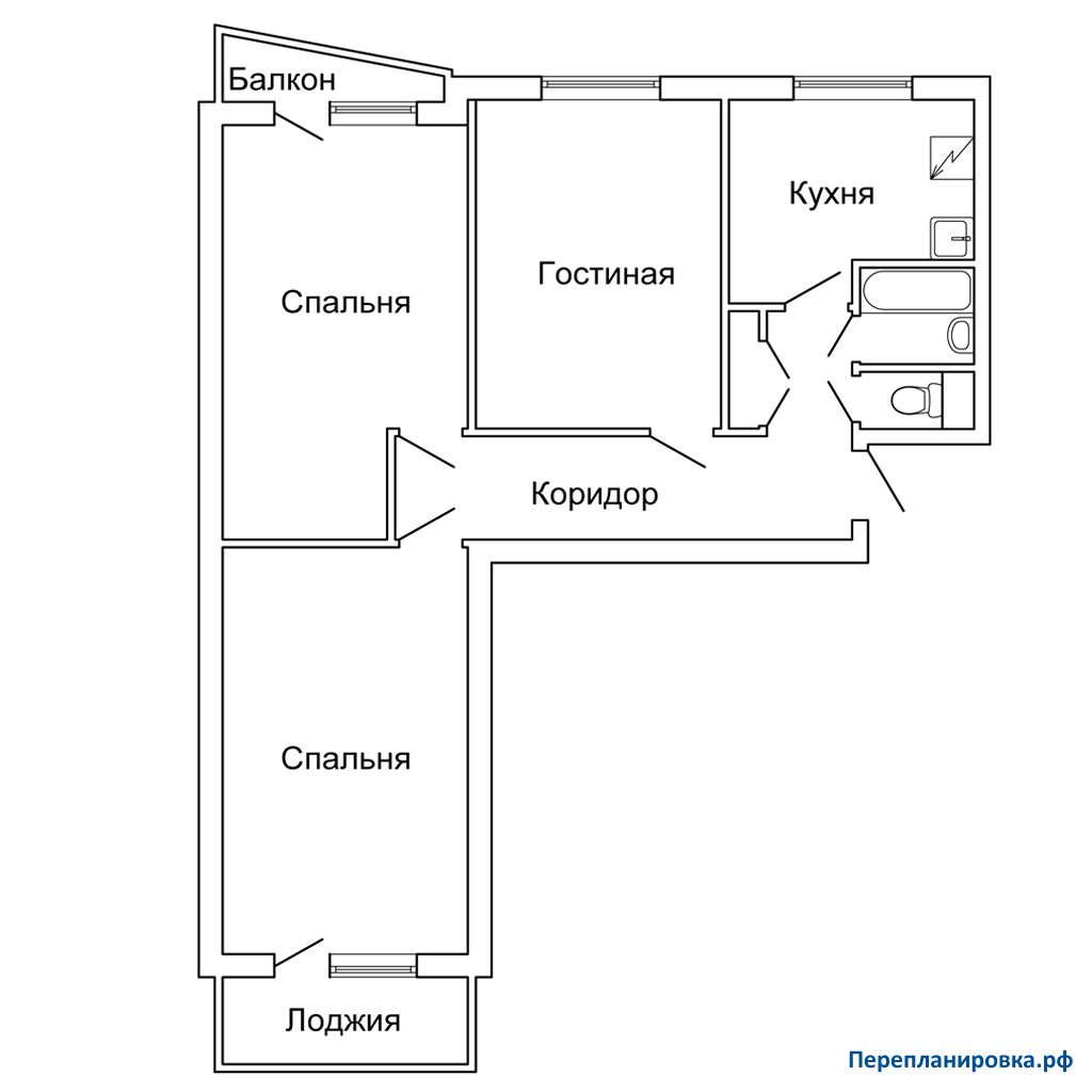 Серия дома II-57. Типовая планировка и варианты перепланировок квартир ii-57